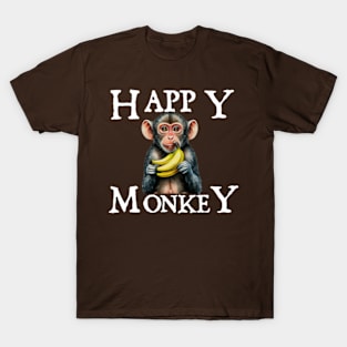 Happy Monkey with banan T-Shirt